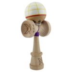 Kendama X Originala, Profesionala, Embo, Legendary Glob, Cupe Mari KING SIZE V3, Super Sticky, Gaura in Baza, Rulment Metalic, din lemn 18 cm, Ata 55 cm, Alb/Galben/Rosu