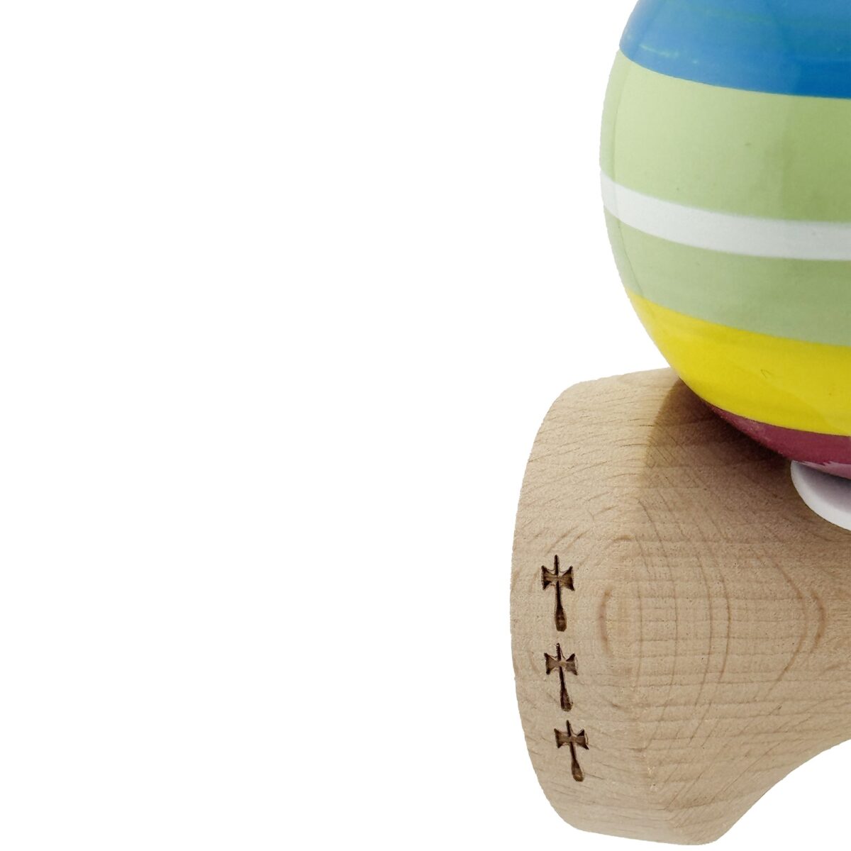 Kendama X Originala, Profesionala, Embo, Legendary Spectrum, Cupe Mari KING SIZE V3, Super Sticky, Gaura in Baza, Rulment Metalic, din lemn 18 cm, Ata 55 cm, Multicolor - imagine 7