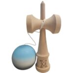Kendama X Originala, Profesionala, Embo, Rubber Grip, din Lemn, 18 cm, Albastru/Alb/Negru - imagine 2