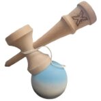 Kendama X Originala, Profesionala, Embo, Rubber Grip, din Lemn, 18 cm, Albastru/Alb/Negru - imagine 3