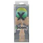 Kendama X Originala, Profesionala, Embo, Rubber Grip, din Lemn, 18 cm, Galben/Albastru/Verde - imagine 4