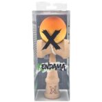 Kendama X Originala, Profesionala, Embo, Rubber Grip, din Lemn, 18 cm, Portocaliu/Galben - imagine 2