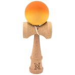 Kendama X Originala, Profesionala, Embo, Rubber Grip, din Lemn, 18 cm, Portocaliu/Galben