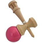 Kendama X Originala, Profesionala, Embo, Super Sticky, din Lemn, 18 cm, Roz/Gri - imagine 4