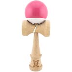 Kendama X Originala, Profesionala, Embo, Super Sticky, din Lemn, 18 cm, Roz/Gri