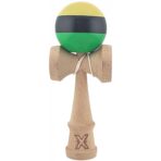 Kendama X Originala, Profesionala, Embo, Super Sticky din Lemn, 18 cm, Galben/Negru/Verde