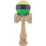 Kendama X Originala, Profesionala, Embo, Super Sticky din Lemn, 18 cm, Galben/Negru/Verde