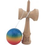 Kendama X Originala, Profesionala, Embo, Super Sticky din Lemn, 18 cm, Gradient Rosu/Galben/Albastru - imagine 2