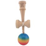Kendama X Originala, Profesionala, Embo, Super Sticky din Lemn, 18 cm, Gradient Rosu/Galben/Albastru - imagine 3