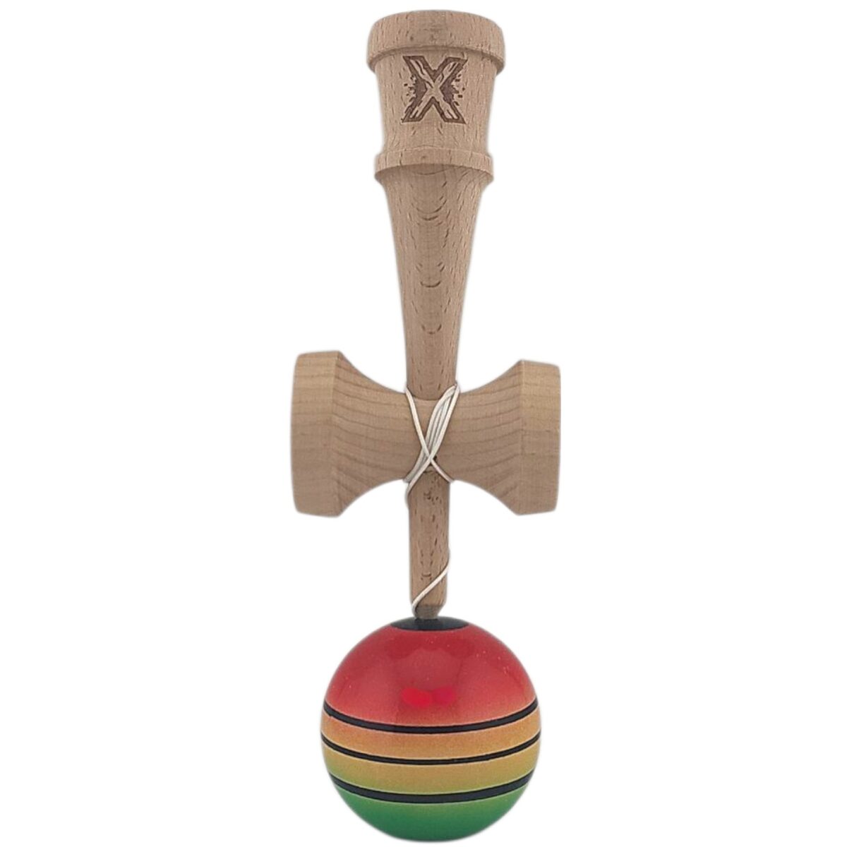 kendama-x-originala-profesionala-flippy-super-sticky-din-lemn-18-cm-gradient-rosu-galben-verde-68e613fbcd172 Kendama X Originala, Profesionala, Embo, Super Sticky, din Lemn, 18 cm, Gradient Rosu/Galben/Verde - imagine 3