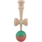 Kendama X Originala, Profesionala, Embo, Super Sticky din Lemn, 18 cm, Gradient Rosu/Verde - imagine 2