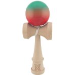 Kendama X Originala, Profesionala, Embo, Super Sticky din Lemn, 18 cm, Gradient Rosu/Verde