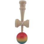 Kendama X Originala, Profesionala, Embo, Super Sticky din Lemn, 18 cm, Gradient Roz/Galben/Albastru - imagine 4