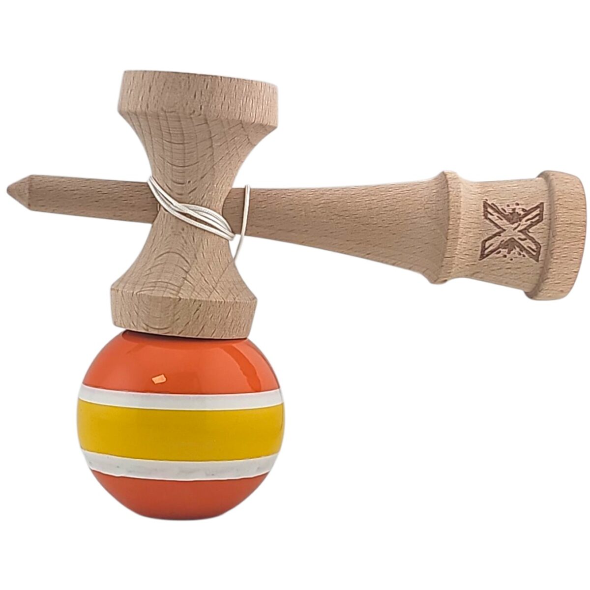 kendama-x-originala-profesionala-flippy-super-sticky-din-lemn-18-cm-portocaliu-galben-alb-68de91cda0daa Kendama X Originala, Profesionala, Embo, Super Sticky din Lemn, 18 cm, Portocaliu/Galben/Alb - imagine 3
