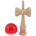 Kendama X Originala, Profesionala, Embo, Super Sticky, din Lemn, 18 cm, Rosu/Alb - imagine 2