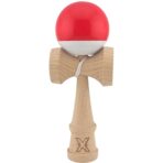 Kendama X Originala, Profesionala, Embo, Super Sticky, din Lemn, 18 cm, Rosu/Alb