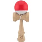 Kendama X Originala, Profesionala, Embo, Super Sticky, din Lemn, 18 cm, Rosu/Alb