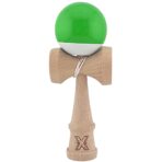 Kendama X Originala, Profesionala, Embo, Super Sticky din Lemn, 18 cm, Verde/Alb