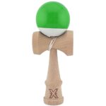 Kendama X Originala, Profesionala, Embo, Super Sticky din Lemn, 18 cm, Verde/Alb