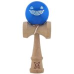 Kendama X Originala, Profesionala Limited Crazy Smile, Embo, din Lemn, Super Sticky, 18 cm, Albastru