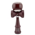 Kendama X Originala, Profesionala, Embo, Super Sticky Legendary, Rulment Metalic cu Ata 55 cm, Alb/Maro