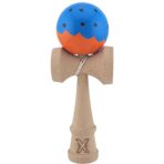 Kendama X Originala, Profesionala Limited, Embo, din Lemn, Super Sticky, 18 cm, Albastru/Portocaliu