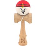Kendama X Originala, Profesionala, Rege, Embo, din Lemn, 18 cm, Rosu/Alb/Galben