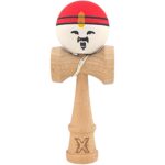 Kendama X Originala, Profesionala, Rege, Embo, din Lemn, 18 cm, Rosu/Alb/Galben