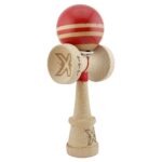 Kendama X Originala RAINBOW, Profesionala, Embo, Cupe Mari KING SIZE V3, Super Sticky, Gaura in Baza, Rulment Metalic, din lemn 18 cm, Ata 55 cm, Rosu/Maro