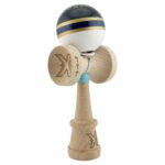Kendama X Originala ROYAL SPIKE, Profesionala, Embo, Cupe Mari KING SIZE V3, Super Sticky, Gaura in Baza, Rulment Metalic, din lemn 18 cm, Ata 55 cm, Inel Albastru inchis