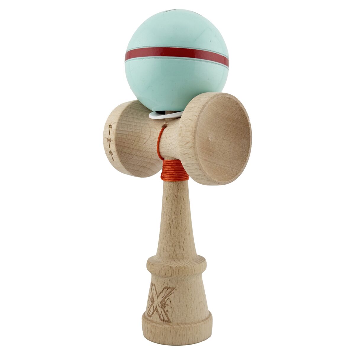 Kendama X Originala Silken, Profesionala, Embo, Cupe Mari KING SIZE V3, Super Sticky, Gaura in Baza, Rulment Metalic, din lemn 18 cm, Ata 55 cm, Verde Mint - imagine 3