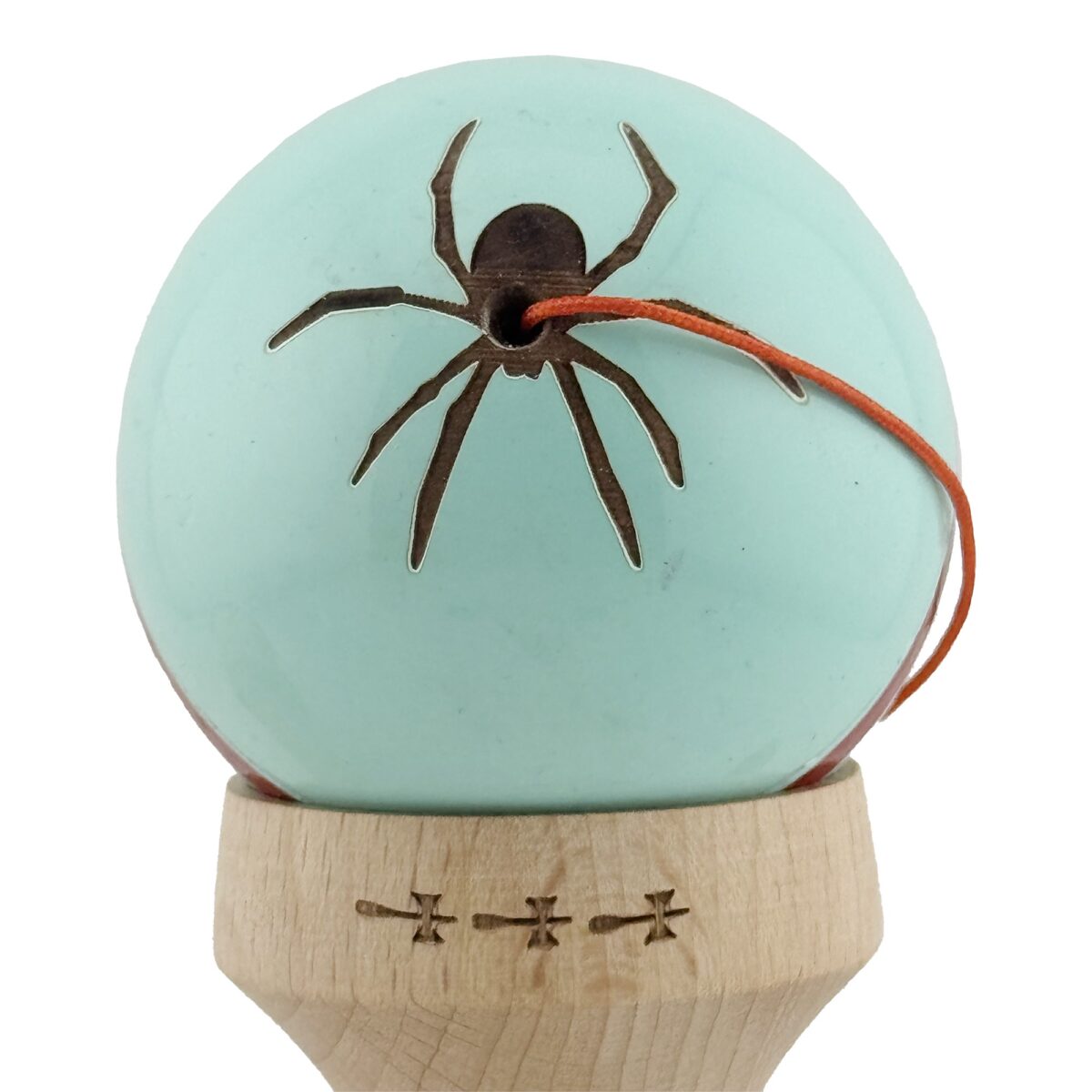 Kendama X Originala Silken, Profesionala, Embo, Cupe Mari KING SIZE V3, Super Sticky, Gaura in Baza, Rulment Metalic, din lemn 18 cm, Ata 55 cm, Verde Mint - imagine 9