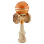 Kendama X Rainbow Originala, Profesionala, Embo, Big Cups V2, Super Sticky cu Cupe Mari, Rulment Metalic, din lemn 18 cm, Ata 55 cm, Portocaliu/Maro - imagine 2