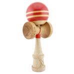 Kendama X Rainbow Originala, Profesionala, Embo, Big Cups V2, Super Sticky cu Cupe Mari, Rulment Metalic, din lemn 18 cm, Ata 55 cm, Rosu/Maro - imagine 9