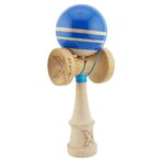 Kendama X Rainbow Originala, Profesionala, Embo, Big Cups V2, Super Sticky cu Cupe Mari, Rulment Metalic, din lemn 18 cm, Ata 55 cm, Albastru/Maro - imagine 2