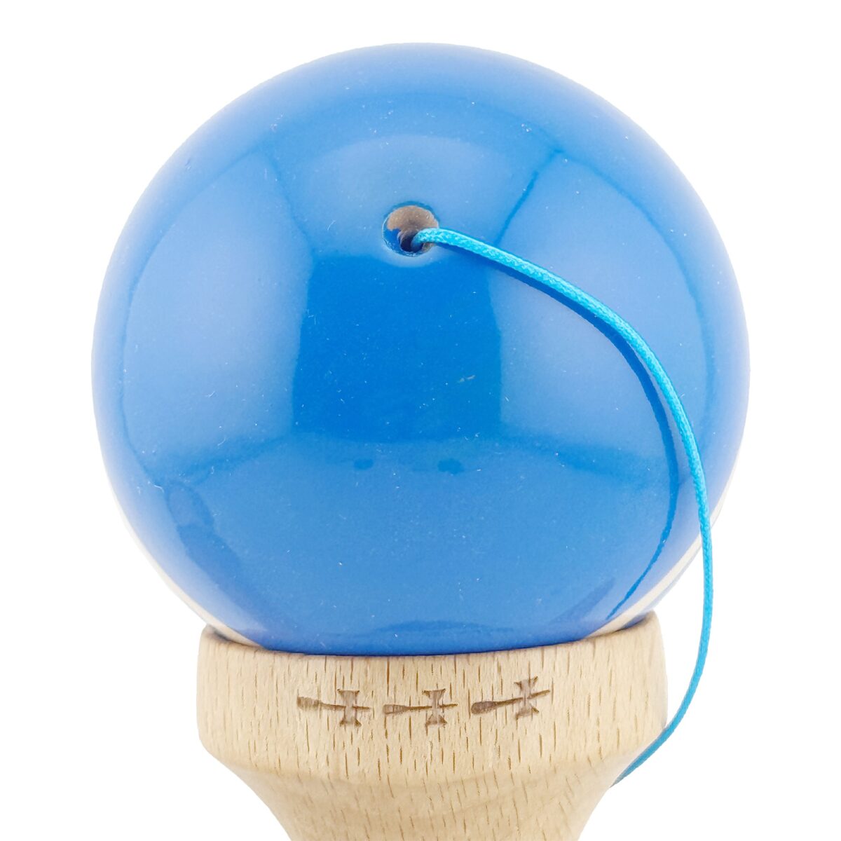 Kendama X Rainbow Originala, Profesionala, Embo, Big Cups V2, Super Sticky cu Cupe Mari, Rulment Metalic, din lemn 18 cm, Ata 55 cm, Albastru/Maro - imagine 8