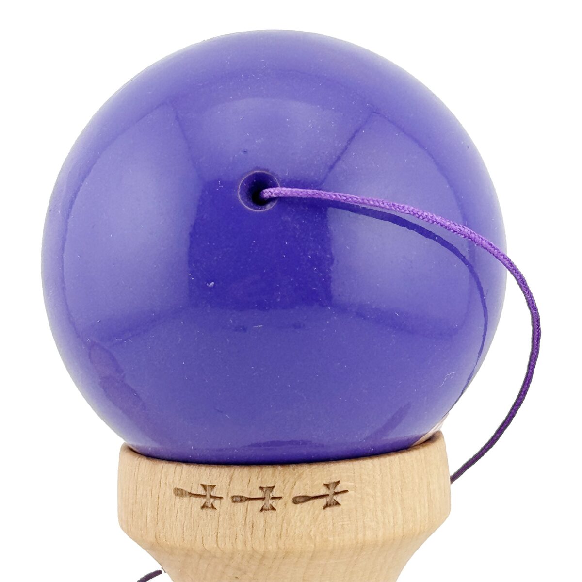 Kendama X Rainbow Originala, Profesionala, Embo, Big Cups V2, Super Sticky cu Cupe Mari, Rulment Metalic, din lemn 18 cm, Ata 55 cm, Indigo/Maro - imagine 8
