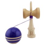 Kendama X Rainbow Originala, Profesionala, Embo, Big Cups V2, Super Sticky cu Cupe Mari, Rulment Metalic, din lemn 18 cm, Ata 55 cm, Violet/Maro - imagine 3
