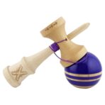 Kendama X Rainbow Originala, Profesionala, Embo, Big Cups V2, Super Sticky cu Cupe Mari, Rulment Metalic, din lemn 18 cm, Ata 55 cm, Violet/Maro - imagine 4