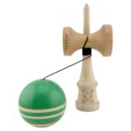 Kendama X Rainbow Originala, Profesionala, Embo, Big Cups V2, Super Sticky cu Cupe Mari, Rulment Metalic, din lemn 18 cm, Ata 55 cm, Verde/Maro - imagine 3