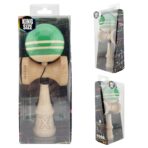 Kendama X Rainbow Originala, Profesionala, Embo, Big Cups V2, Super Sticky cu Cupe Mari, Rulment Metalic, din lemn 18 cm, Ata 55 cm, Verde/Maro - imagine 5