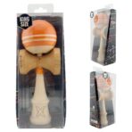 Kendama X Rainbow Originala, Profesionala, Embo, Big Cups V2, Super Sticky cu Cupe Mari, Rulment Metalic, din lemn 18 cm, Ata 55 cm, Portocaliu/Maro - imagine 10