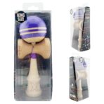 Kendama X Rainbow Originala, Profesionala, Embo, Big Cups V2, Super Sticky cu Cupe Mari, Rulment Metalic, din lemn 18 cm, Ata 55 cm, Indigo/Maro - imagine 10
