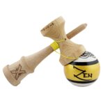 Kendama X ZEN Originala, Profesionala, Embo, Big Cups V2, Super Sticky Legendary Cupe Mari, Rulment Metalic cu Ata 55 cm, Auriu/Alb - imagine 4