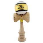 Kendama X ZEN Originala, Profesionala, Embo, Big Cups V2, Super Sticky Legendary Cupe Mari, Rulment Metalic cu Ata 55 cm, Auriu/Alb
