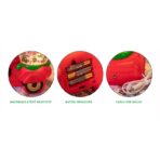 Decoratiune Craciun, Tip Motocicleta, Glob 10 cm, Figurine Mos Craciun, 3 Moduri, Functie Muzicala, Zapada in Miscare, Functioneaza Cu Baterii ( 3 x AAA neincluse), Cablu USB (Inclus), Model Rosu, 20 x 11.5 x 20 cm, Alb Cald - imagine 6