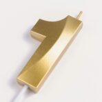Lumanare Cifra 1, Embo, Model Diamond, 5 x 3.4 cm, Auriu - imagine 3