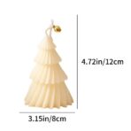 Lumanare de Craciun Parfumata, Embo, Lumanare Rotativa cu Aromaterapie, Model Brad de Craciun forma Lunga, din Ceara de Soia, 11 x 8 x 8 cm, Alb - imagine 3