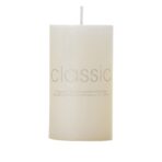 Lumanare Decorativa, Embo, din Parafina, Cilindrica, Fara Fum si Fara Parfum, 5 x 10 cm, 190 g, Ardere 24h, Ivory Alb