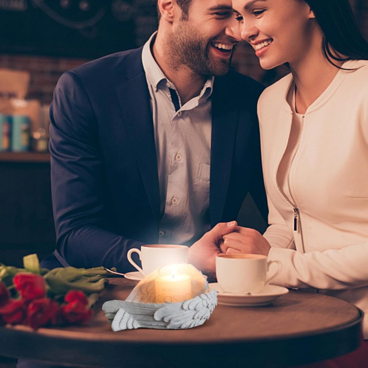 Lumanare Decorativa, Embo, din Parafina, Cilindrica, Fara Fum si Fara Parfum, 7 x 7 cm, 260 g, Ardere 36h, Ivory Alb - imagine 4